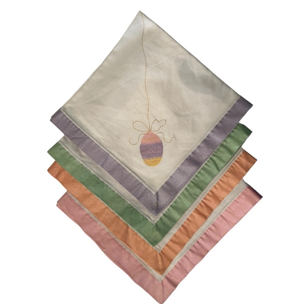 Edward Boutross Handpainted Easter Cloth Napkins (Set of 4)